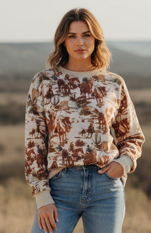 COWBOY CANVAS  PULLOVER