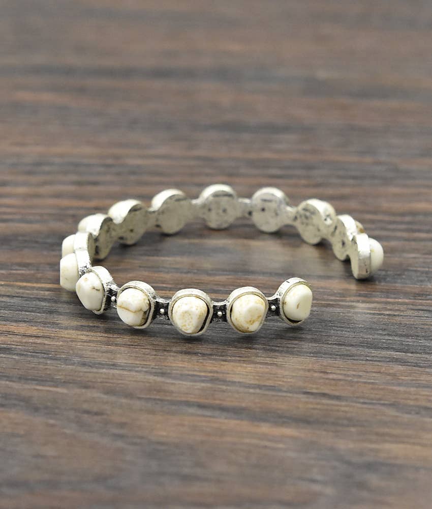 Irregular White Turquoise Cuff Bracelet