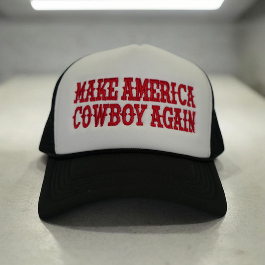 *RESTOCKED* Make America Cowboy Again Trucker Hat - Designed for Women