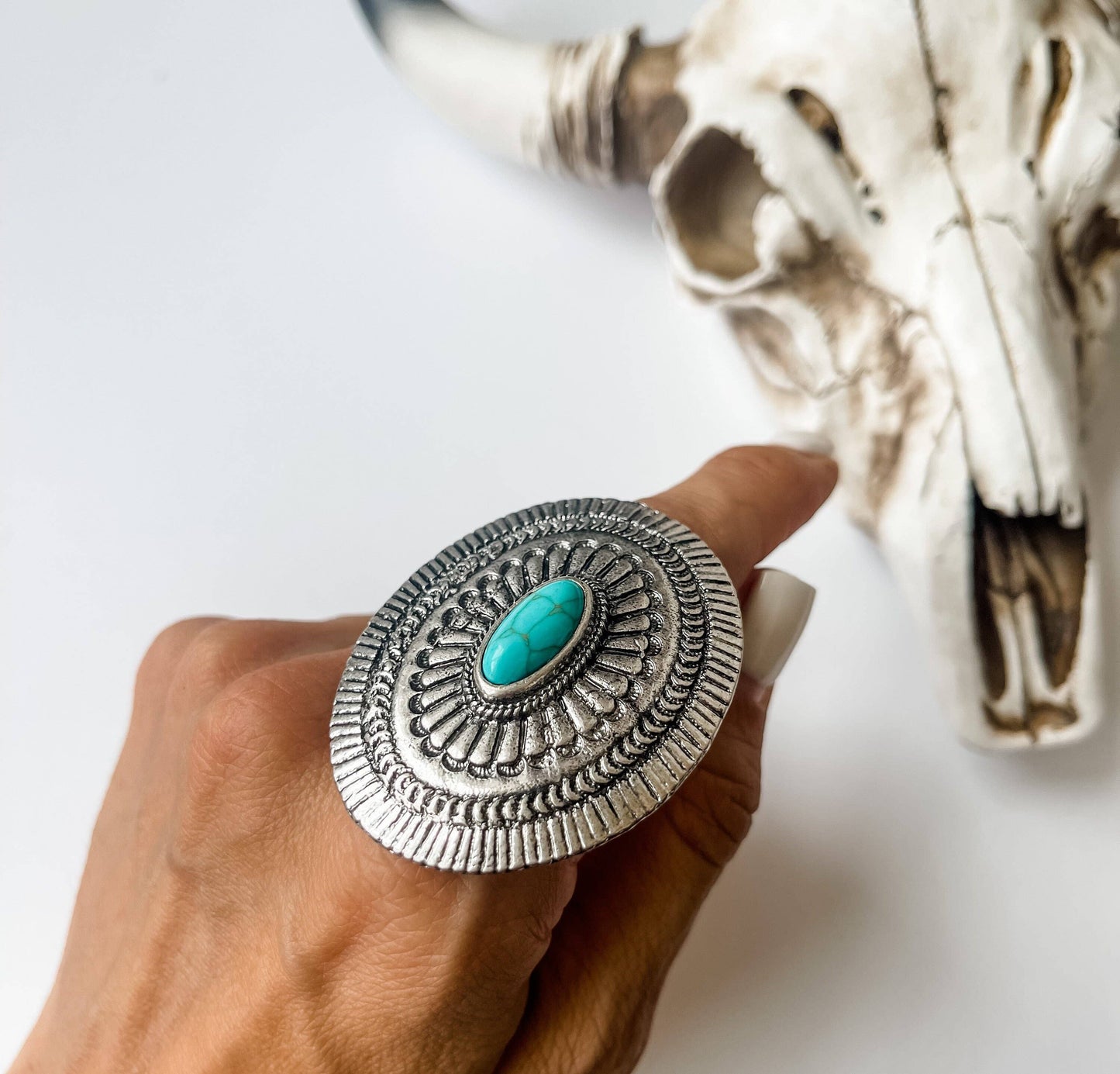 Concho Cuff Ring Western Ring Adjustable