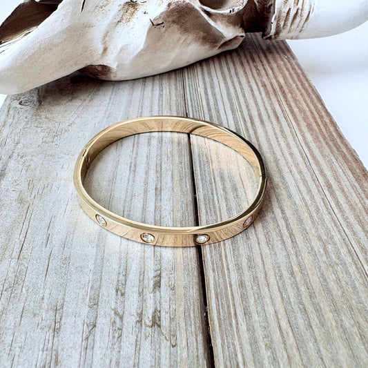 Rhinestone Love Style Bangle Bracelet