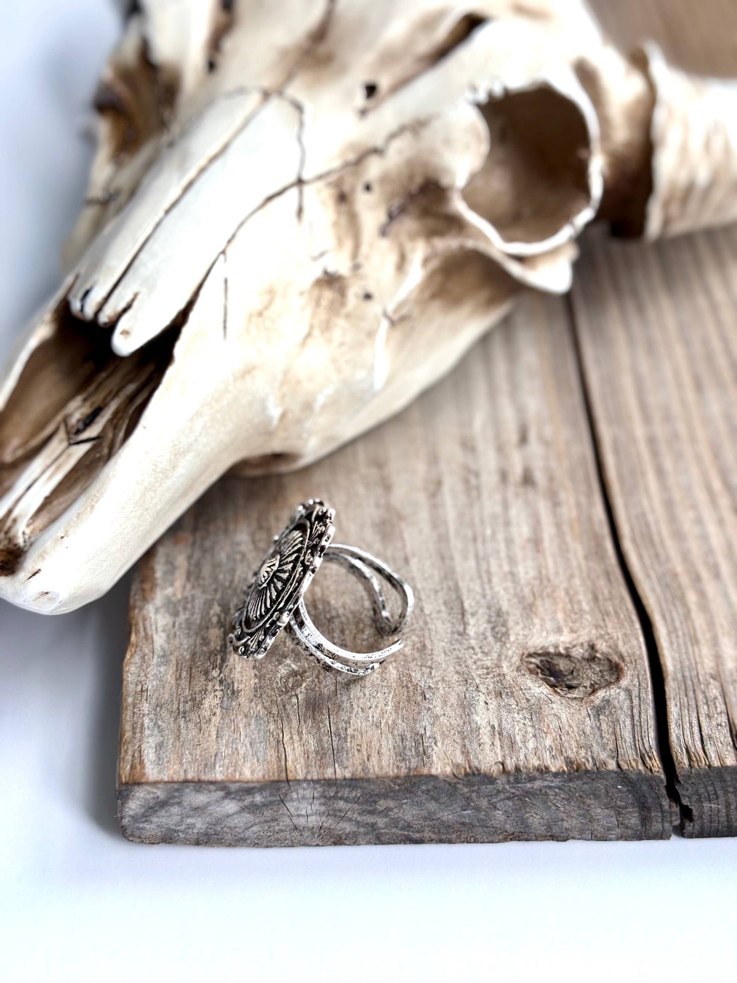 Western Concho Cuff Ring