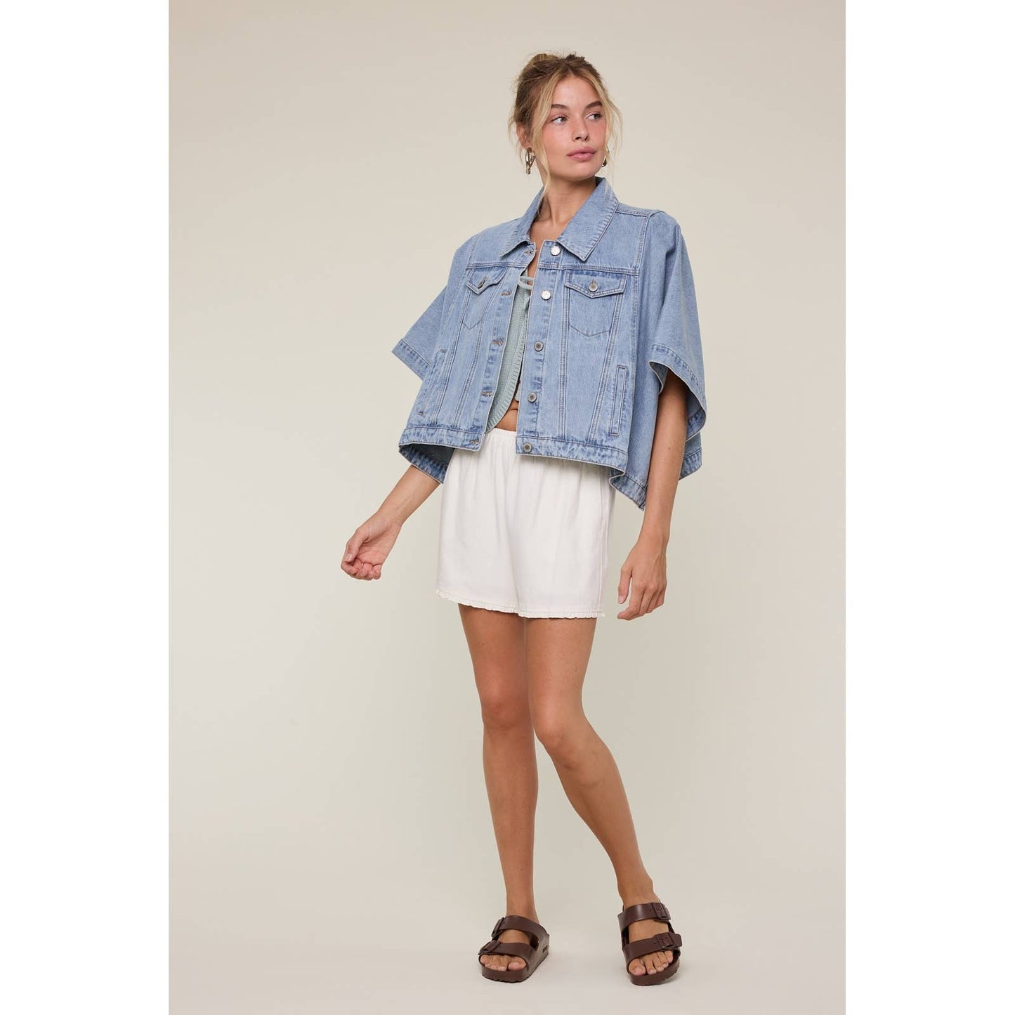 DENIM PONCHO JACKET / WL25-12318