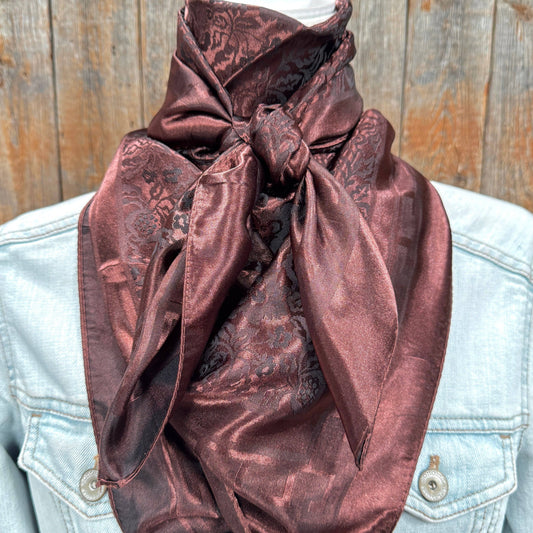 35X35" Dark Brown Jacquard Wild Rag / Scarf WR4086