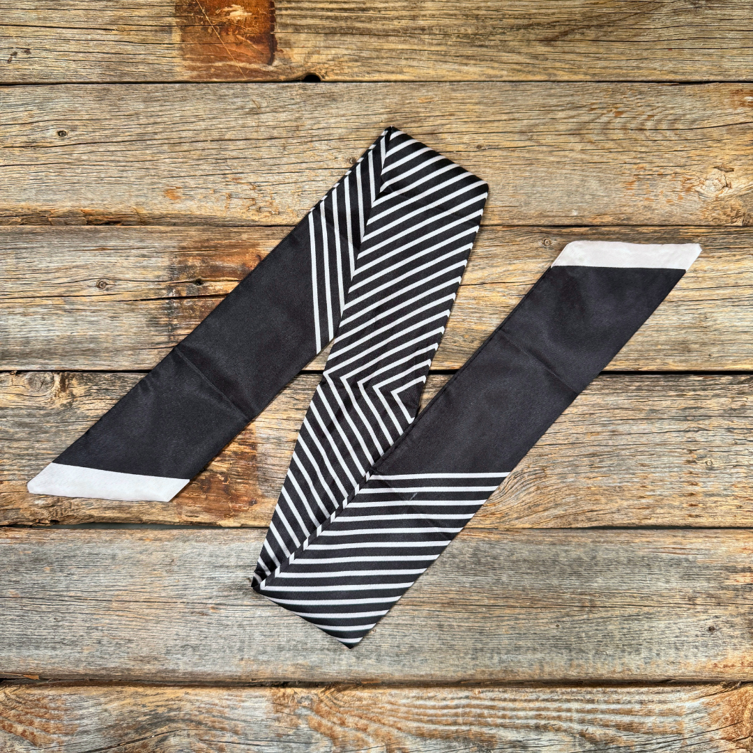 Black and White Western Skinny Mini Wild Rag Scarf / Cowgirl Necktie #TW130