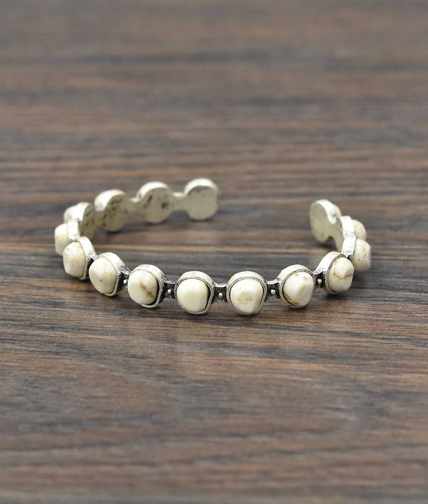 Irregular White Turquoise Cuff Bracelet