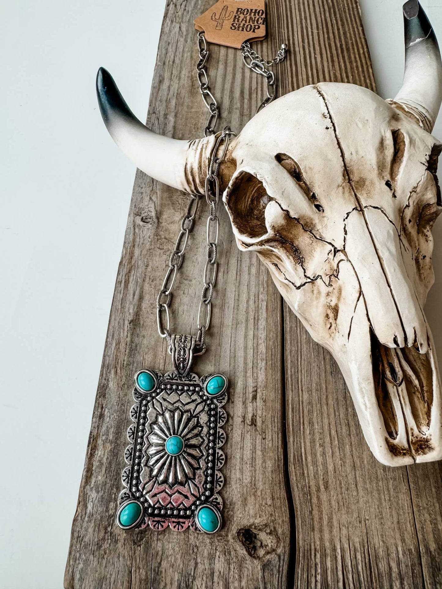 Western Concho Chain Necklace