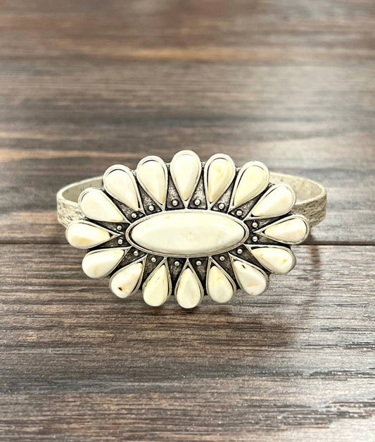 Navajo White Turquoise Cuff Bracelet