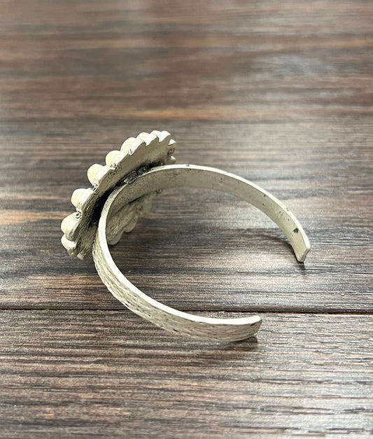 Navajo White Turquoise Cuff Bracelet