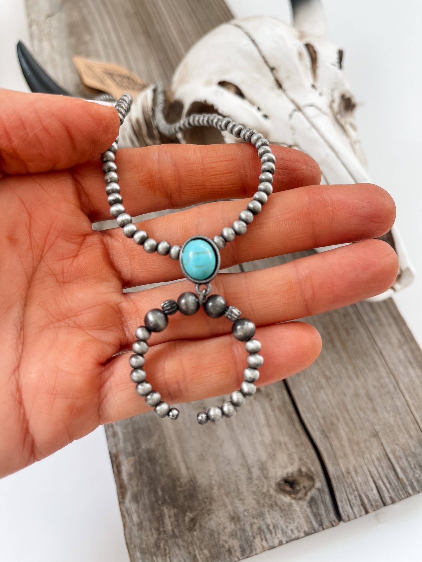 Bead Squash Blossom Pendant Necklace