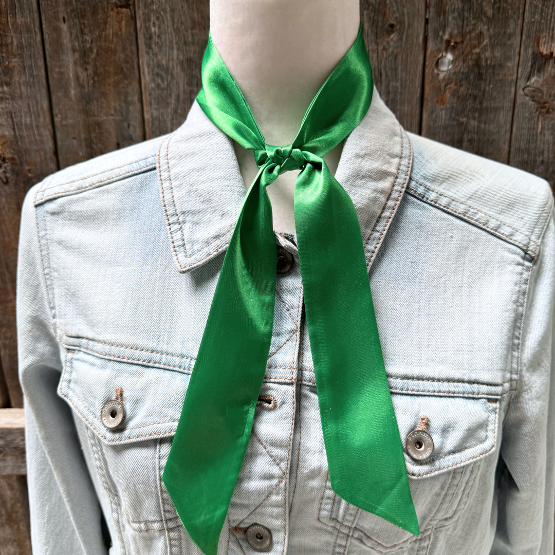 Green Western Skinny Mini Wild Rag Scarf / Cowgirl Necktie  #TW310