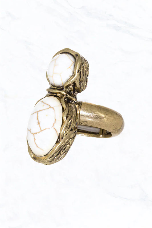 Double Stone Western Ring