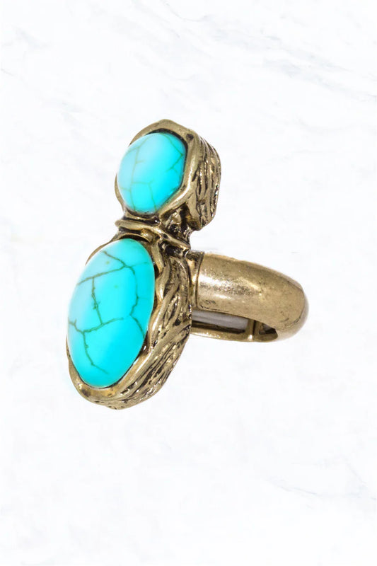 Double Stone Western Ring